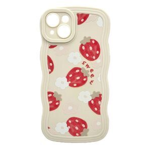 iPhone 15 Vintage Sweet Strawberry Wavy Case